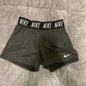 Dark grey and black Nike girls XL dri-fit shorts